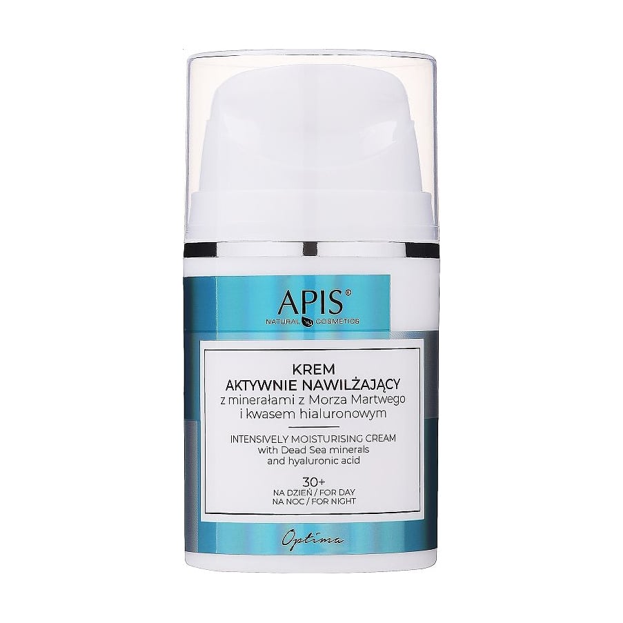 Зволожувальний крем для обличчя Apis Natural Cosmetics Optima з мінералами Мертвого моря, 50 мл